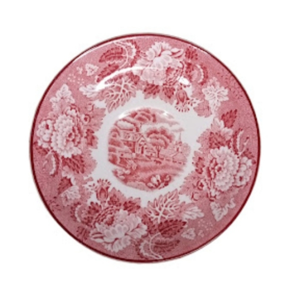 Enoch Woods English Scenery Pink Woods Ware By Woods & Sons Teacup & Saucer - Picture 4 of 7